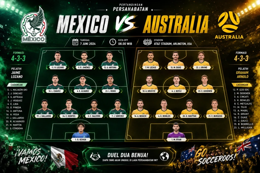 Pertandingan Persahabatan Mexico vs Australia